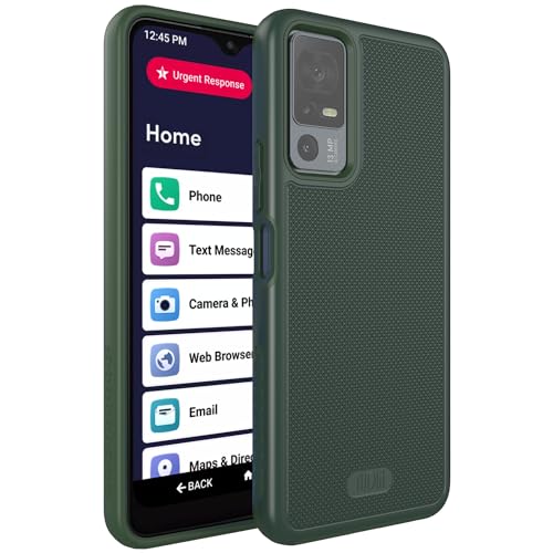 TUDIA MergeGrip Compatible with Lively Jitterbug Smart 4 Phone Case/TCL 40XL / TCL 40T Phone Case, [Military Grade Drop Tested] Shockproof Slim Dual Layer Heavy Duty Protection - Matte Black