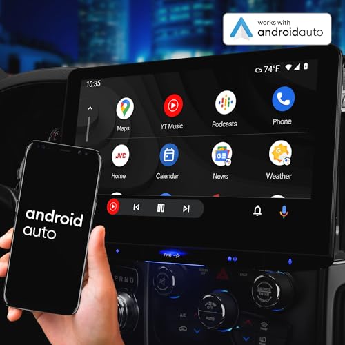 JVC KW-Z1000W Bluetooth Car Stereo Receiver with USB Port –10.1" Floating Touchscreen HD Display, AM/FM Radio - MP3 Player - Double DIN - Waze-Ready with Apple CarPlay or Android Auto (Black) by JVC - Image 3