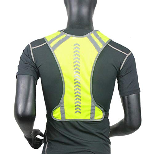 Brrnoo Chaleco Reflectante para Correr, Chalecos Reflectantes para Correr Chaleco Reflectante Amarillo Fluorescente 120 G Tejido de Poliéster Nocturno para Montar, (Como se muestra) (Como se (Como