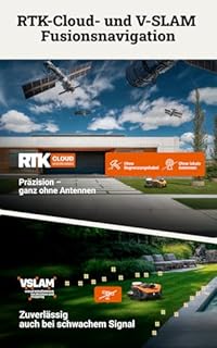 WORX Landroid Vision Cloud WR303E 2WD Mähroboter ohne Begrenzungskabel für 300 m² (KI-Hinderniserkennung, VSLAM+ RTK Cloud Navigation, Auto-Mapping, App-Steuerung)