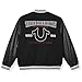True Religion Boys Varsity Jacket – Stylish Button Front Jacket with Faux Leather Sleeves