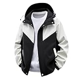 Outdoor Wasserdichte Jacke UPF 50+ Herren Hoodies Sonnenschutz Hoodie Leicht Wasserdicht Outdoor Trench Regenjacke Winddicht Trekking Kapuzenmantel für Wandern & Bergsport, beige, S