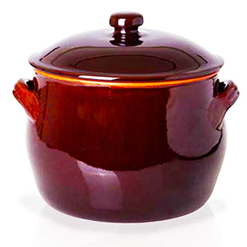 Benegiamo Arte E Terracotta Srl Pentola C/Coperch Cm24X26 Terracotta Bicolore, Marrone, 24 Cm