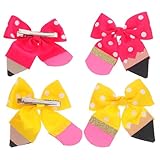 ERINGOGO 2 Paar Große Haarschleifen mit Krokodilklemmen aus Ripsband Rutschfeste Haarspangen für Babys Kleinkinder und Mädchen Haarschmuck für Schule und Alltag