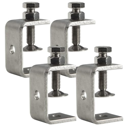 4 Pcs Stainless Steel C Clamp, Heavy Duty Metal U Clamps，eavy Duty Stainless Steel Clamps for Mounting Welding, Woodworking Clamp Heavy Duty for Woodworking Welding Construction