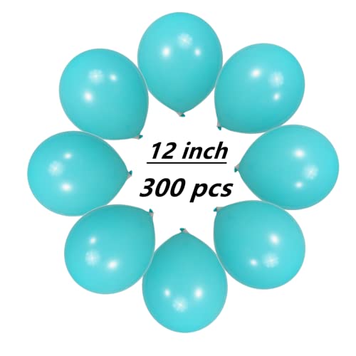 Image of 300 Pack Turquoise Teal Balloons 12 inch Turquoise Latex Balloon Bulk for Various Party Events Decorations