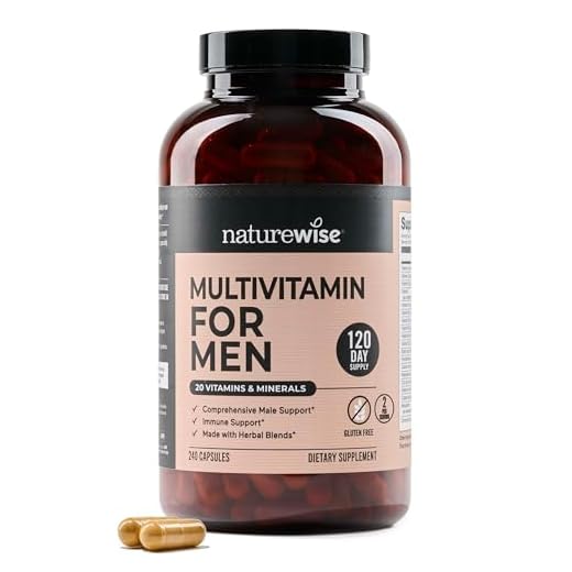 NatureWise Multivitamin for Men - Daily Male Support - Minerals & Herbs for Energy, Performance, Immunity - with Vitamin A, C, D, B-Complex - Soy & Gluten-Free, Non-GMO - 240 Capsules[6-Month Supply]