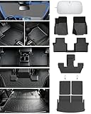 Runine Floor Mats Cargo Liner Fit for 2021-2026 Jeep Grand Cherokee L (Only for 6-Seater w/o 2nd Row Center Armrest), All Weather Car Floor Liners Trunk Cargo Liner Car Accessories