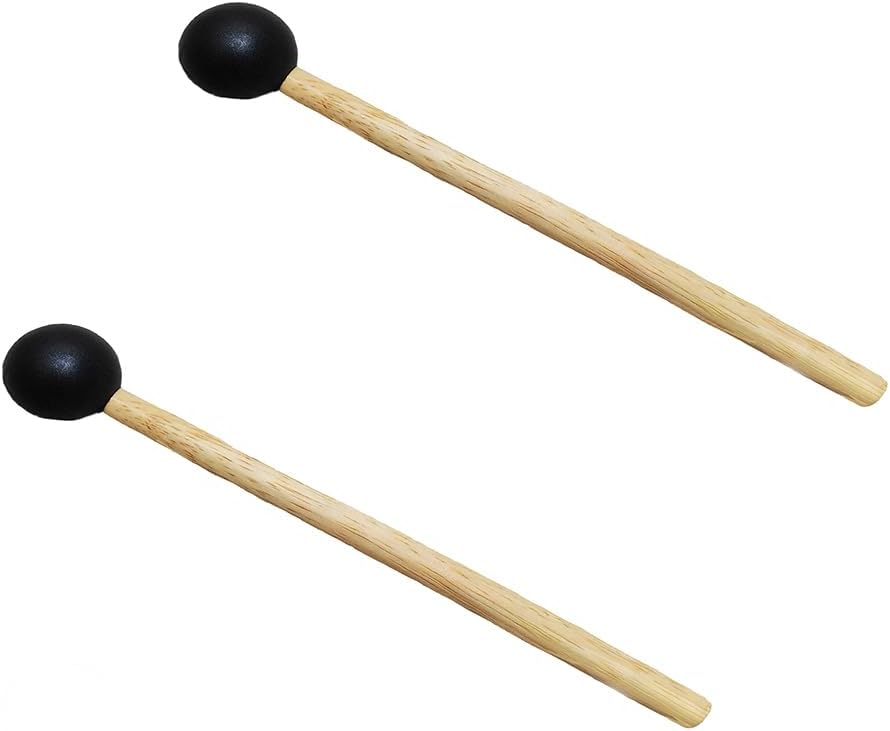 2 Pcs tuning fork mallet, 7.4 Inch Black rubber mallet, Tuning Fork Reflex Hammer, Glockenspiel/Xylophone Mallet,Tuner Musical Instrument Singing Tone Tuning Set Sound Therapy Chakra Healing