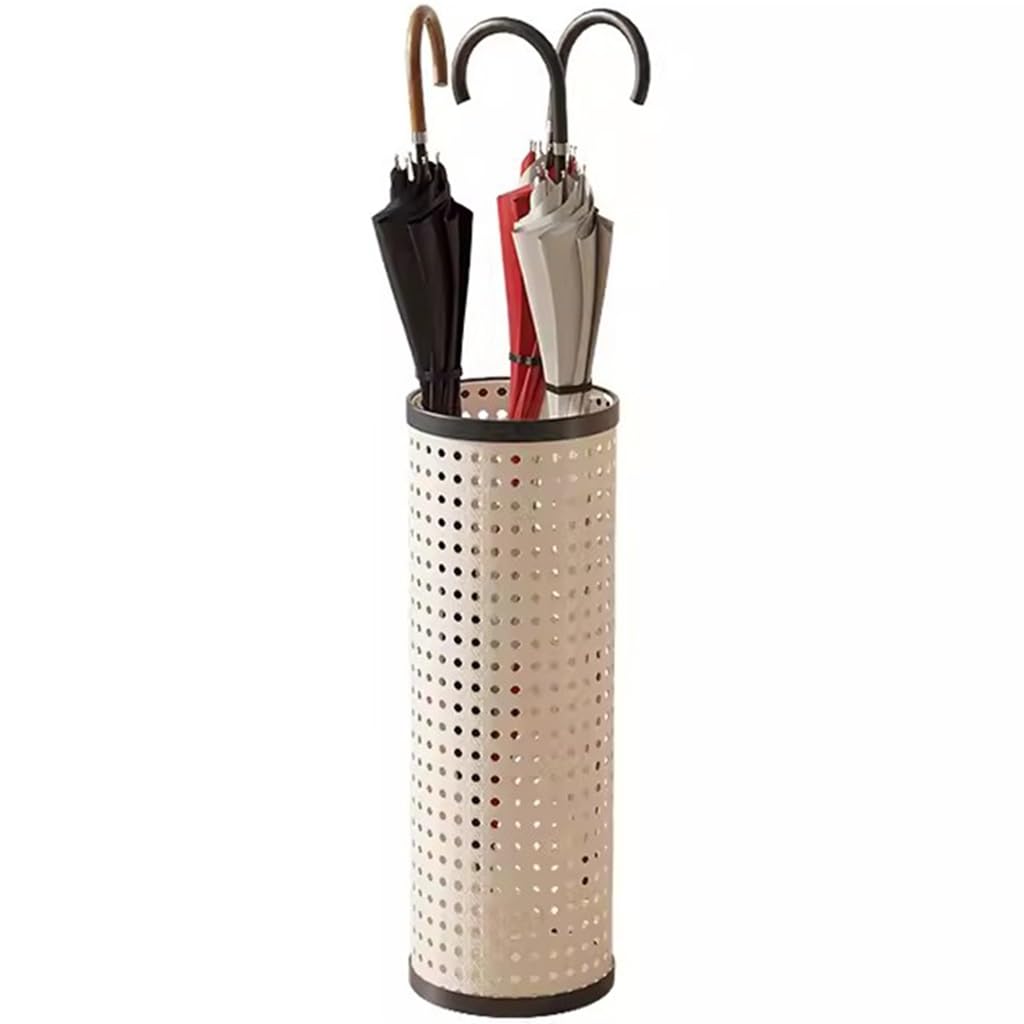 Porte-parapluies creux blanc crème grand seau cylindrique pour café et maison