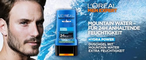 L'Oréal Men Expert L'Oréal Men Expert Duschgel und Shampoo für Männer, Duschbad zur Reinigung von Körper, Haar und Gesicht, Herren Körperpflege für hydratisierte Haut mit Mountain Water, Hydra Power, 1 x 250 ml - Zusatzansicht 10 | TV | Video | Foto