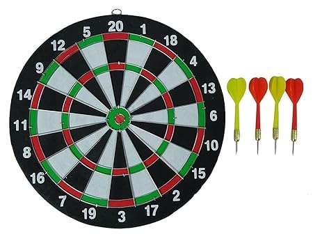 jakhaniyahub Professional Double Sided Dart Board Set, 12 Inch, with 6 Darts, Indoor Outdoor Sports Game for Adults and Kids 3