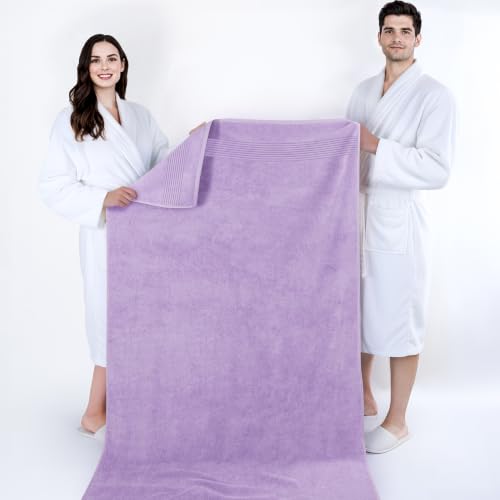 Image of Cotton Paradise 100% Cotton Turkish Towel Set, Soft Absorbent Quick Dry, 2 Piece 35x70 Bath Sheet Set, Lilac