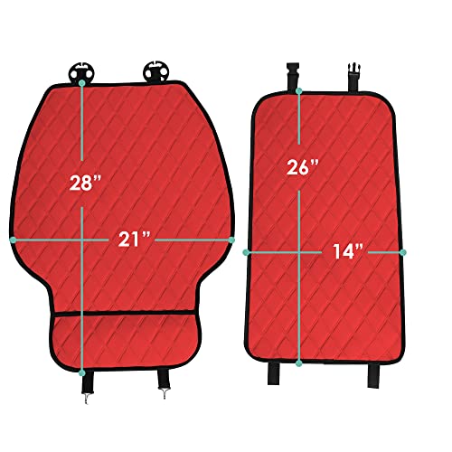 Fh Group Car Seat Cushion Front Set Neosupreme Automotive Seat Cushions - Universal Fit, Car Seat Cushion With Front Pockets, Airbag Compatible Car Seat Cushions For Suv, Sedan, Van Red #TOP4