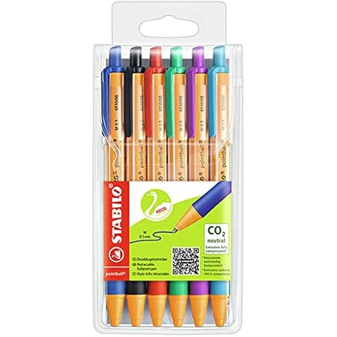 Bolígrafo recargable STABILO pointball retráctil ecológico Cover