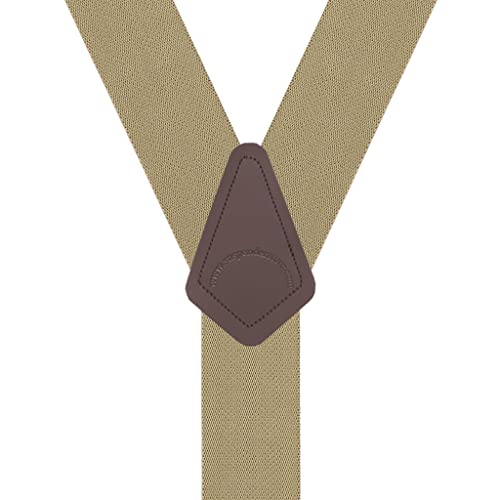Suspender Store 2 Inch Wide Trigger Snap Suspenders - Tan 48" For 5'9" To 6'2" Tall #TOP2