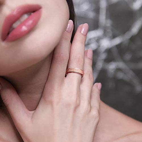 Spinner Ring for Women Men Fashion Stainless Steel Fidget Ring for Anxiety Sand Blast Finish 6MM / 8MM4