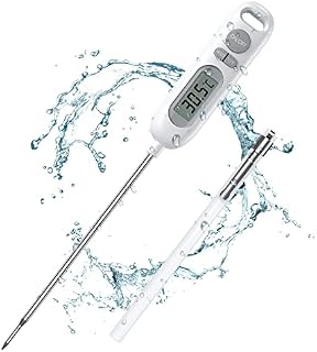 Criacr Meat Thermometer [2022 Upgraded] IPX65 Waterproof Instant Read Cooking Thermometer 5.6in Long Probe Digital Food Thermometer Auto Off Kitchen Thermometer for Air Fryer Meat BBQ Sugar