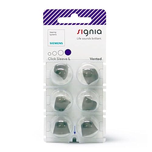 Sivantos Signia Click Sleeves Vented (6 Stück) für Siemens, Signia und Audio Service IdOs und Ex-Hörer (L)