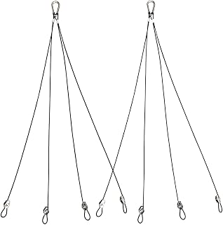DGOL 2 Packs Black Coated 304 Stainless Steel Hanging Planters Wire, Adjustable Length from 10-24 inch, 4 Leads (Legs) Plant Hanger Hooks, Overall Bearing 120 lbs