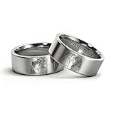 ●EL ENCANTO GRABADO AÑADE UN TOQUE ADICIONAL: Las palabras y fotos grabadas a juego agregan un toque adicional al ya impresionante diseño de estos anillos, que simbolizan el amor y el afecto que sientes por tu media naranja. El mejor regalo para un amigo también se puede usar. , regalo de graduación.