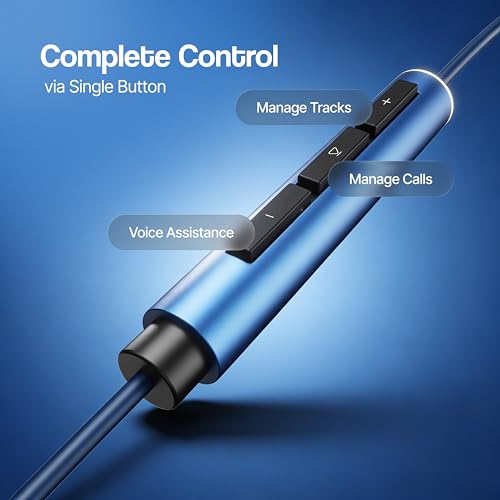 Image of Ambrane Type C Wired Earphones with Mic, Dual Dynamic Drivers, Hi-Fi Stereo Sound, Deep Bass, in-Ear Earphones for Gaming, Music & Calls, Compatible with Type C Smartphones, iPhone,Android, Ipad