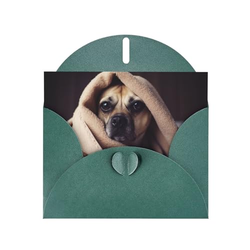 NBSKSDLK ブランケットに入った犬 グリーティングカード あらゆる機会 空白のメモカード 封筒付き ポップアップバースデーカード ポストカード パーソナライズされたサンキューカード 4x6インチ