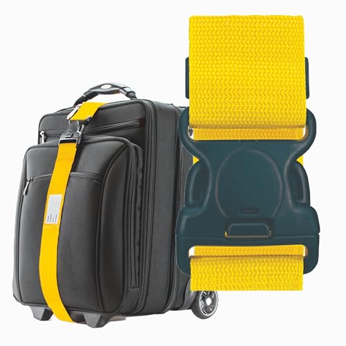 STATUS: 1 Yellow Luggage Strap (1 unit - no lock) / Suitable for travel, strap with heavy duty 3 point clip / SYLUGSTRAP1PK6 - Image 5