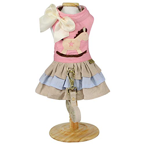 Vestido Baby Carrossel Bonito para Cães, Tamanho G,Rosa