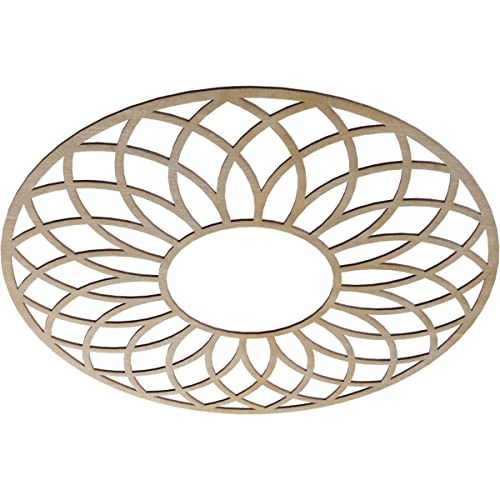 Image of Ekena Millwork 40 inchOD x 13 5 /8 inchID x 3 /8 inchT Cannes Wood Fretwork Pierced Ceiling Medallion, Birch