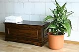 Truhenbank Massivholz Truhe braun kolonial Sitztruhe Truhenbank Wäschetruhe nußbaum Farbe
