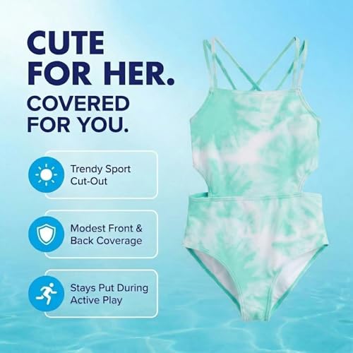 Image of Kanu Surf Girls' Beach Girl Sport Cut-Out One Piece Swimsuit