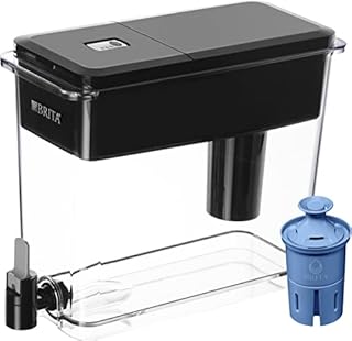 Brita Extra Large 27 Cup Filtered Water Dispenser with 1 Brita Elite Filter, Made Without BPA, Reduces 99% of Lead, UltraMax, Black (Package May Vary