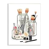 Stupell Industries Fashion Brand Makeup in Mason Jars Glam Design, Designed by Ziwei Li Wall Art, 10 x 15, Pink, Living Room