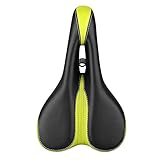 Anchura: 16cm Longitud: 265cm Asvert Sillín Antiprostático de Ciclismo MTB Transpirable y Ancho Asiento para Bicicleta Carretera Montaña Urbana (Negro y Verde)