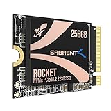 SABRENT 2230 M.2 NVMe Gen 4 256GB Internal SSD 4650MB/s Read PCIe 4.0 X4 M2 Solid State Drive Compatible with Steam Deck, surface pro, PCs, NUCs, and Laptops [SB-2130-256GB]