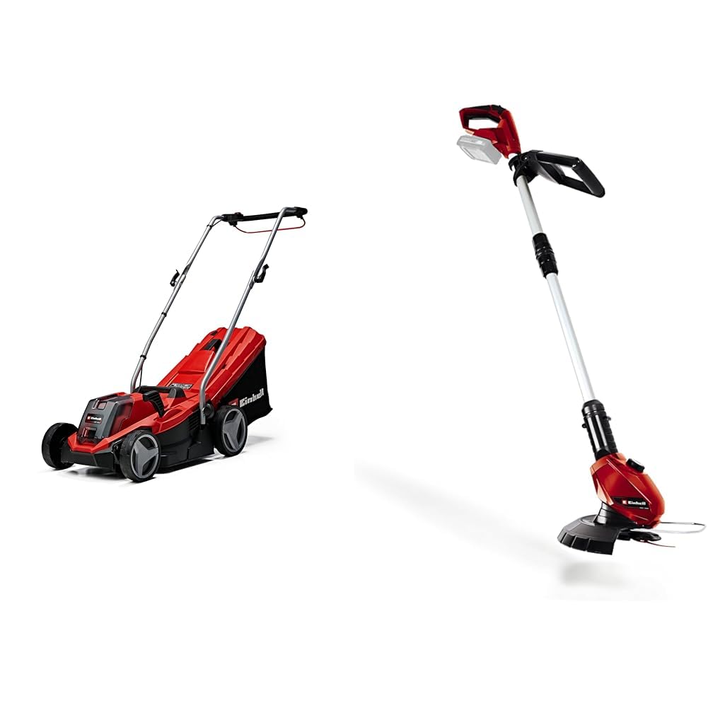 Einhell GE-CM 18/33 Li - Kit (1x4,0Ah) Tagliaerba a batteria Power X-Change & Ge-Ct 18 Li Solo Tagliabordi A Batteria Power X-Change 18V, Rosso