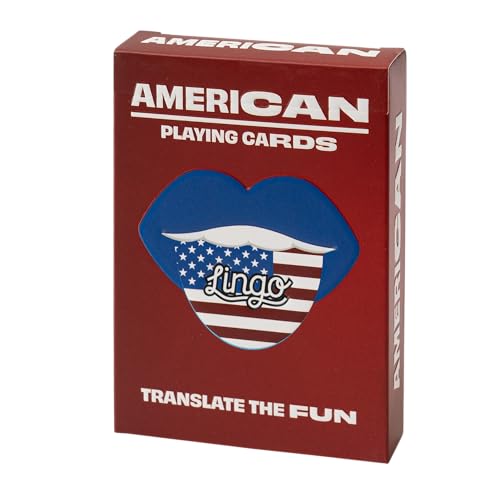 Lingo American Playing Cards | Travel Flashcards | Learn American Slang Vocabulary in A Fun & Easy Way | 52 Essential Translations