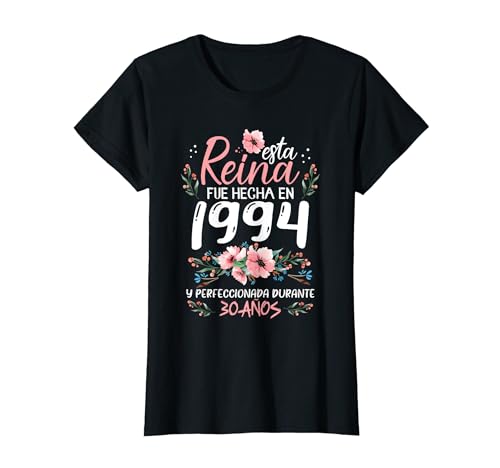 30 anos presente de aniversário mulher feito em 1994 30 anos t-shirt, Preto