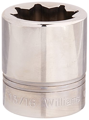 Williams ST-826 1/2 Drive Shallow Socket, 8- Point, 13/16-Inch