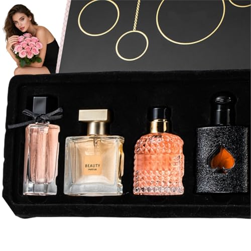 Fragrances 4 PCS Premium Parfüm Geschenkset für Frauen Miniparfums & Duftproben Damen als langanhaltendes Geschenk Eau de Parfum(Parfümset für Freundin Geburtstag Weihnachten)