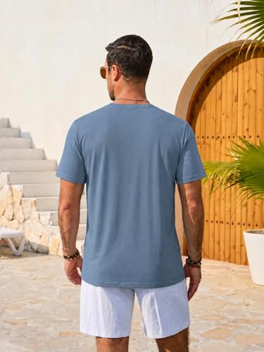 Runcati Mens Short Sleeve Crewneck Graphic Printed Casual T-Shirts - Image 6