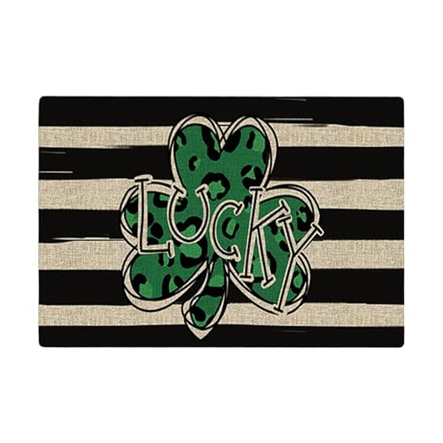 Tapete antideslizante para puerta del día de San Patricio, para baño, entrada, puerta delantera, interior y exterior