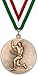 Médaille en métal personnalisable – Tennis masculin – Couleur bronze – 6,4 cm – Ruban inclus – Couleurs de ruban – Vert/blanc/rouge