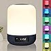 Tischlampen mit Bluetooth-Lautsprecher Handy dimmbare LED-Nachttischlampe Wiederaufladbares Nachtlicht (4000mA) Warmweißes Licht 3 Helligkeitsstufen & 6 Farbwechsel Intelligente Lampe