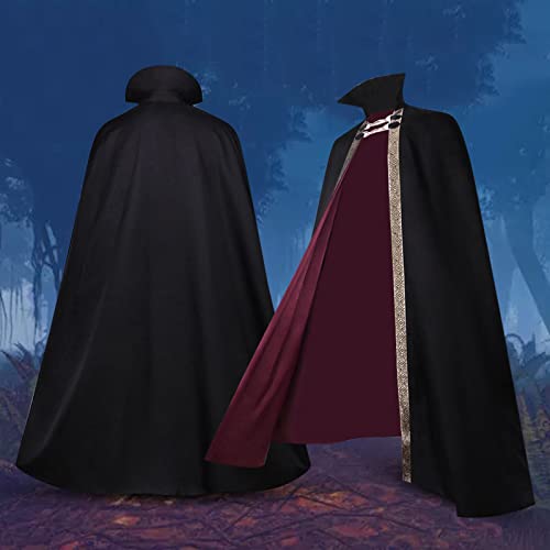 Cape Halloween homme look vampire gothique à col haut rigide