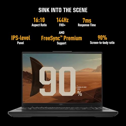 Image of ASUS TUF Gaming A16 Advantage Edition, AMD Ryzen 7 7435HS Gaming Laptop(AMD Radeon RX 7600S-8GB /95W TGP /16GB RAM /512GB SSD /FHD+ /16 inch /144Hz /Backlit KB /90WHr /Windows 11 / /Off Black /2.20 Kg)FA617NSR-RL083W