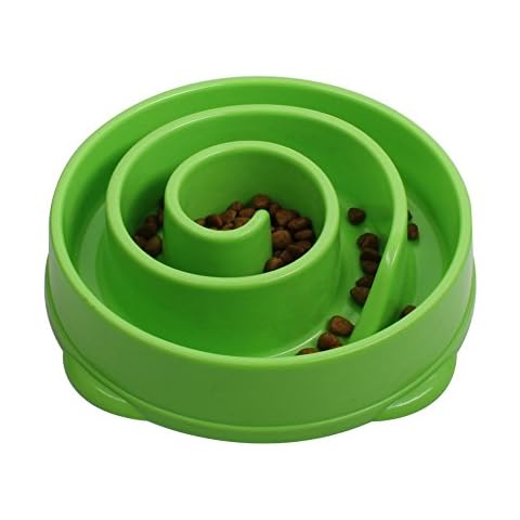 KENOCE Interactive Fun Feeder Slow Feed Interactive Bloat Stop Dog Bowl, Large, Green Cover