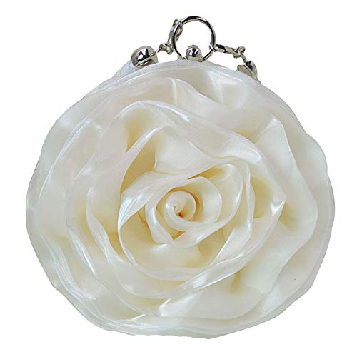 Image of Buddy Women Rose Shaped Clutch Soft Satin Wristlet Handbag Wedding Party Purse