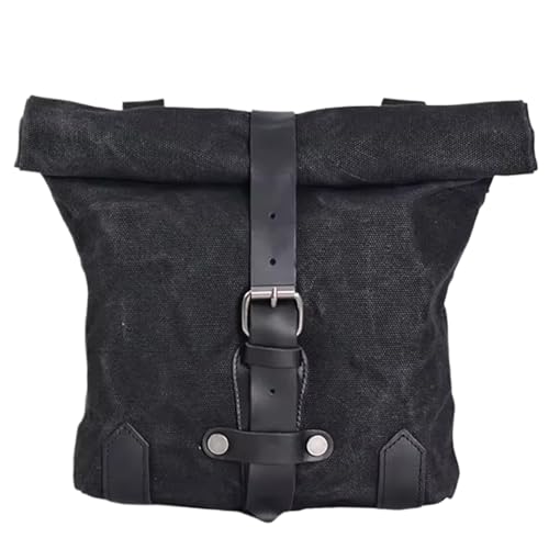 Borsa In Tela Cerata Vintage Retrò Per Moto - Custodia Laterale Impermeabile Per Attrezzi, Sella e Forcella